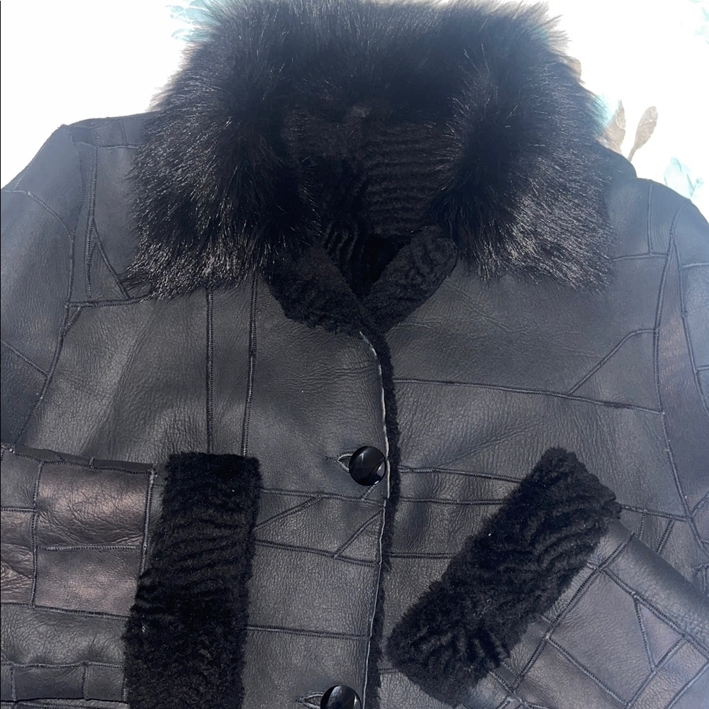 Jean Guise Tamara A.S. 100% Lambskin Elegant Black Women's Coat Jacket Size 14 - Picture 13 of 13